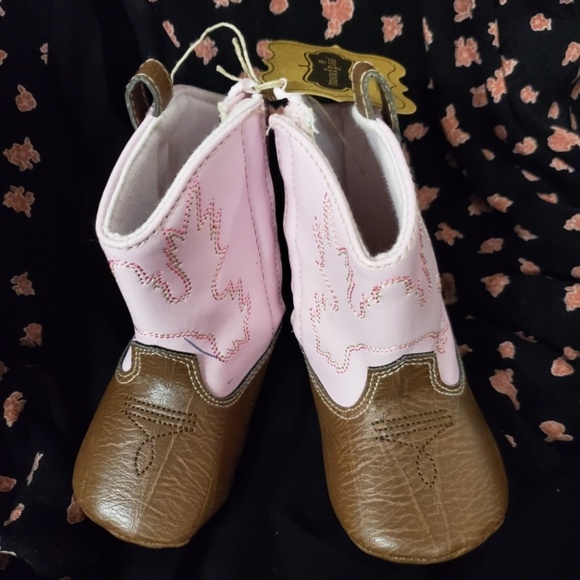 Mud Pie Other - Pink Cowgirl Boots